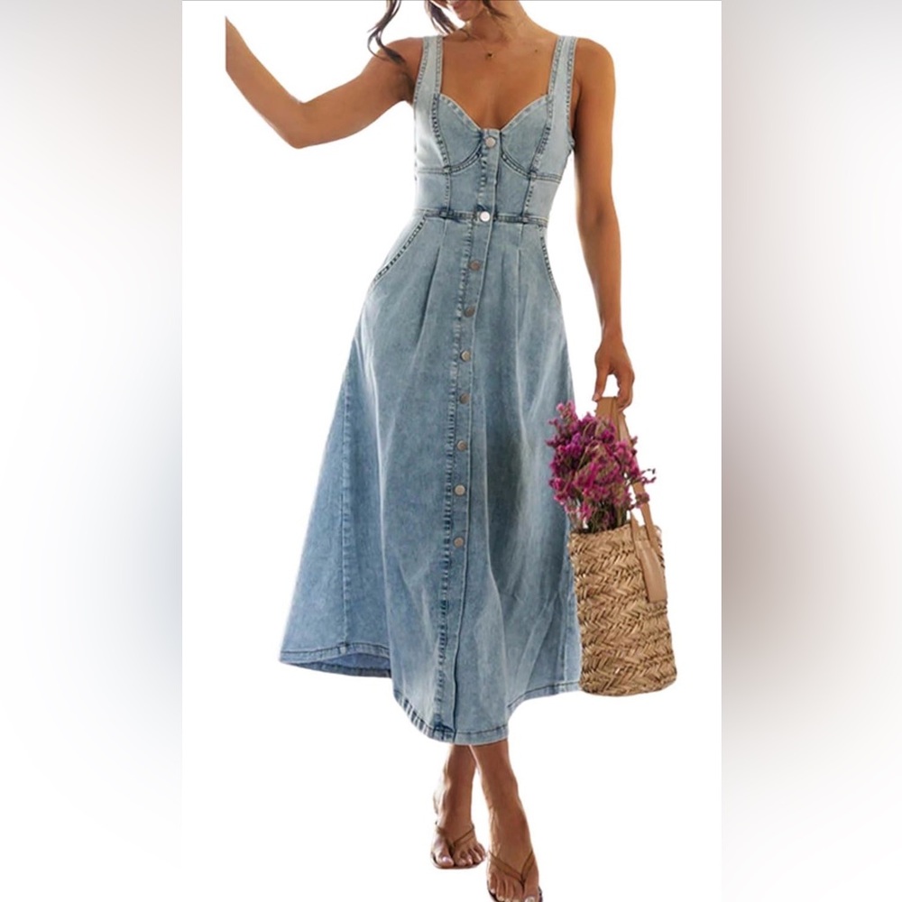Amazon Blue Denim A-Line Dress